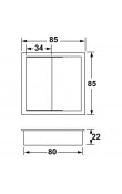 Hafele ACRO Kare Kablo Kapağı 85 x 85 mm Gri