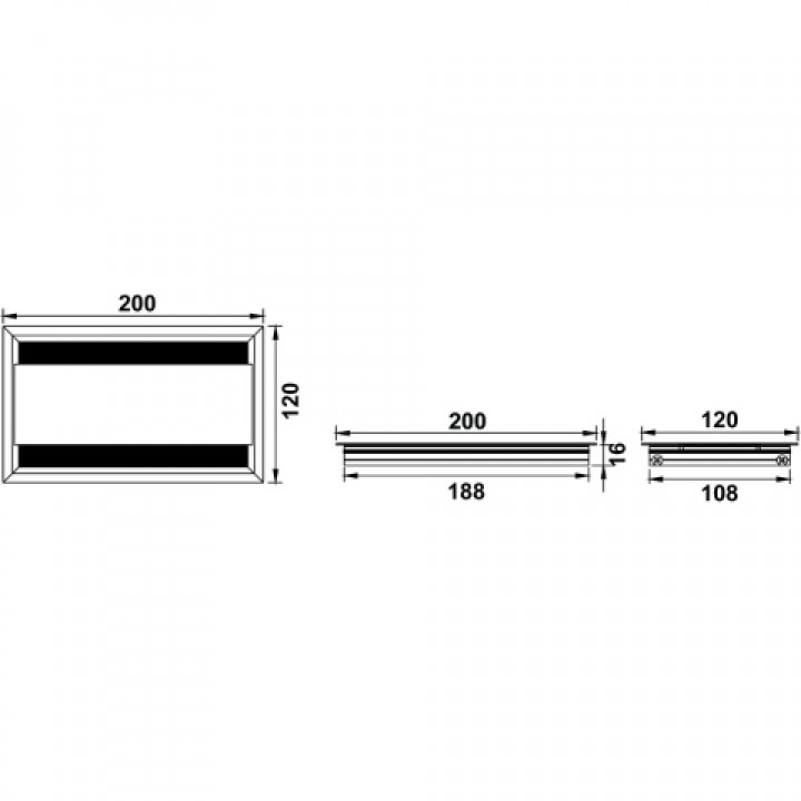 Hafele EXIT DUAL Dikdörtgen Kablo Kapağı 120 x 200 mm Antrasit