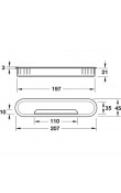 Hafele ELTO Oval Kablo Kapağı 207 x 45 mm Siyah