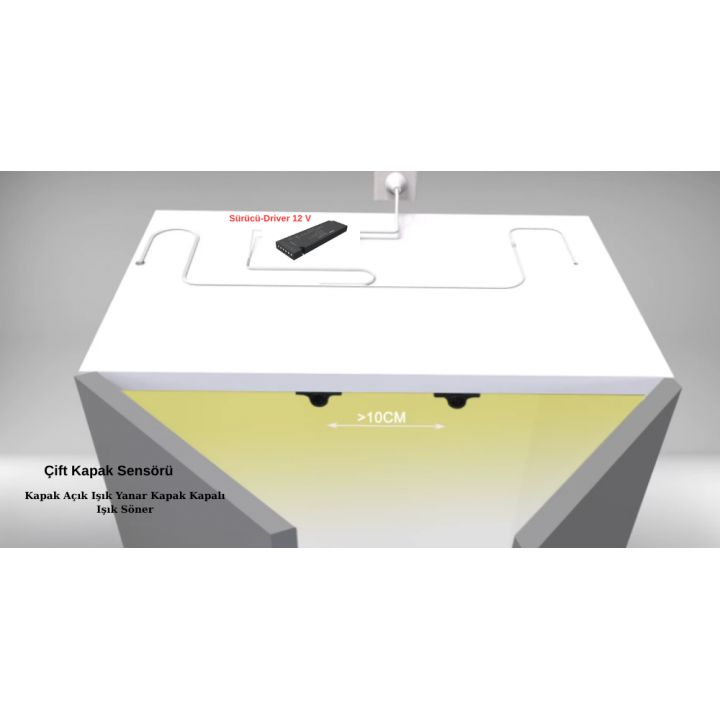Led Kapak Sensörü Çift Kapak Uygulama 12 V