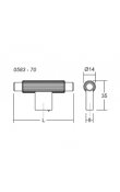 Viefe Arpa T Düğme Kulp 37 mm Paslanmaz Çelik