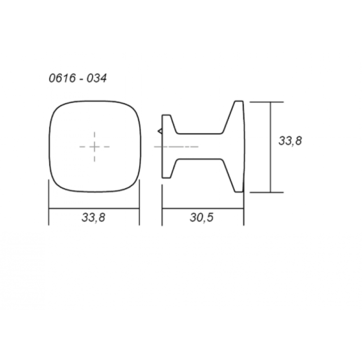 Viefe Quart Big Düğme Kulp 34x34 mm Mat Siyah