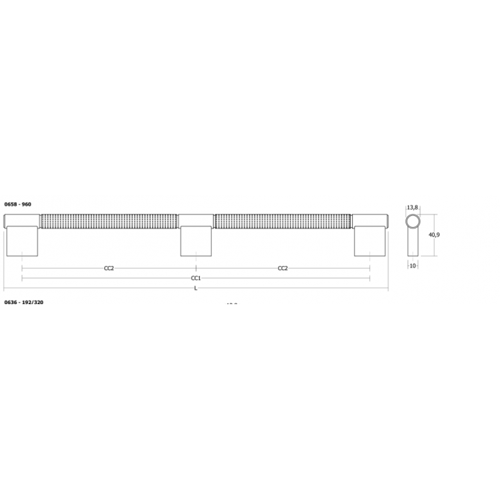 Viefe Point Boy Kulp 960 mm Mat Altın
