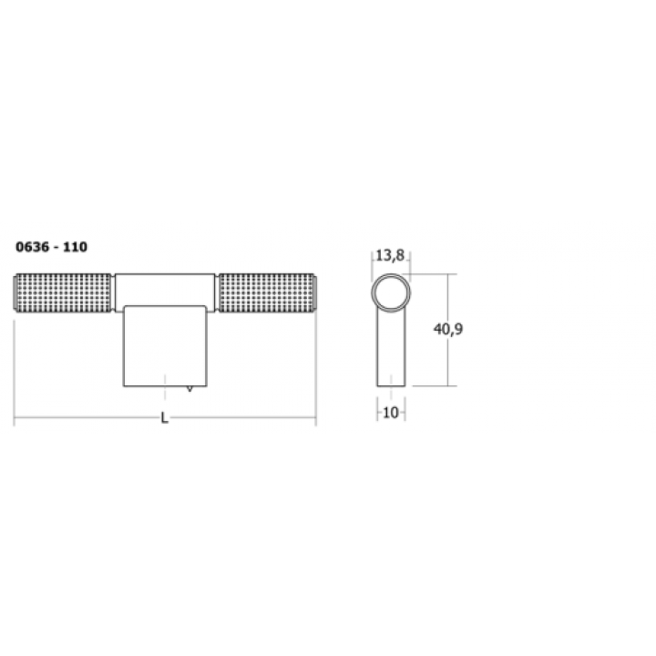 Viefe Point T Düğme Kulp 110x41mm Mat Siyah