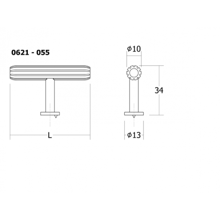 Viefe Rille Düğme Kulp 55 mm Mat Siyah