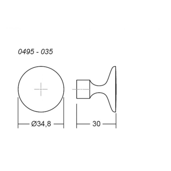 Viefe Floid Düğme Kulp 35x30 mm Mat Altın