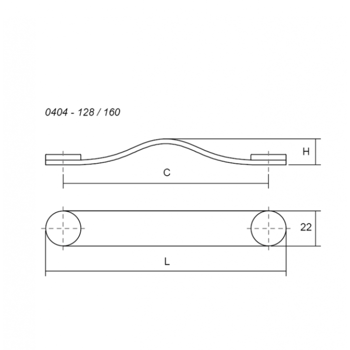 Viefe Flexa Deri Kulp 128 mm  Siyah Deri /  Krom Parlak
