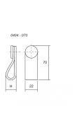 Viefe Flexa Deri Düğme Kulp 22x70 mm Kahverengi / Krom Parlak