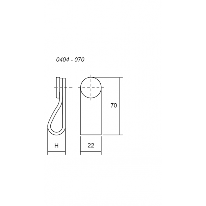 Viefe Flexa Deri Düğme Kulp 22x70 mm Siyah Deri / Krom Parlak
