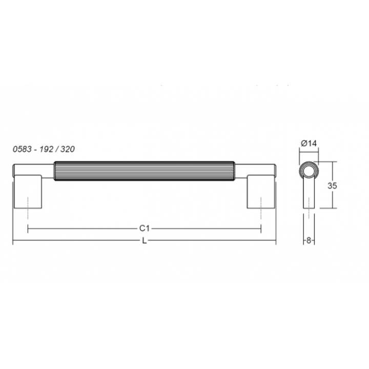 Viefe Arpa Akslı Kulp 320 mm Paslanmaz Çelik
