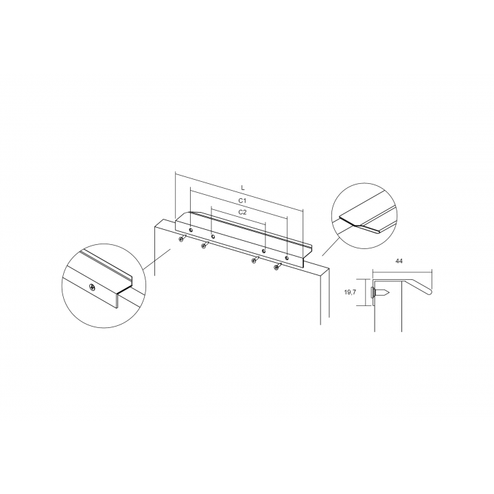 Viefe Vann Entegre Kulp 256 mm Fırçalı Bronz
