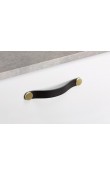 Viefe Flexa Deri Kulp 128 mm Siyah Deri / Mat Altın
