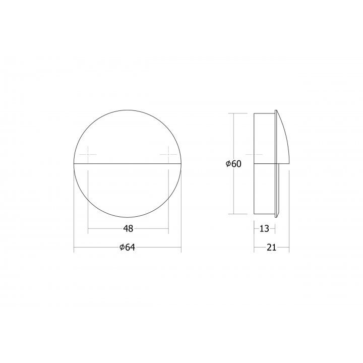 Viefe Lidd Düğme Gömme Kulp 64 mm Mat Altın