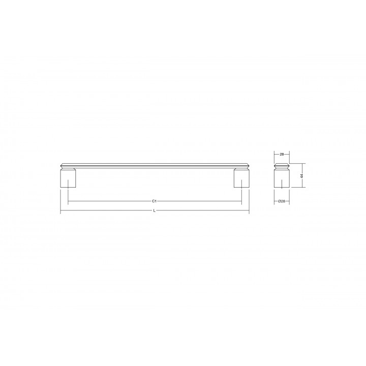Viefe Fase Big Çekme Kolu Tek Taraf 320 mm Mat Siyah
