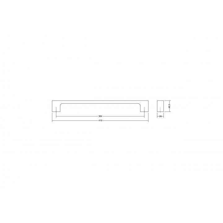 Viefe Luv Big Çekme Kolu Tek Taraf 384 mm Fırçalı Bronz
