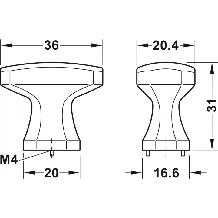 Hafele Düğme Kulp H2185 21mm Mat Altın