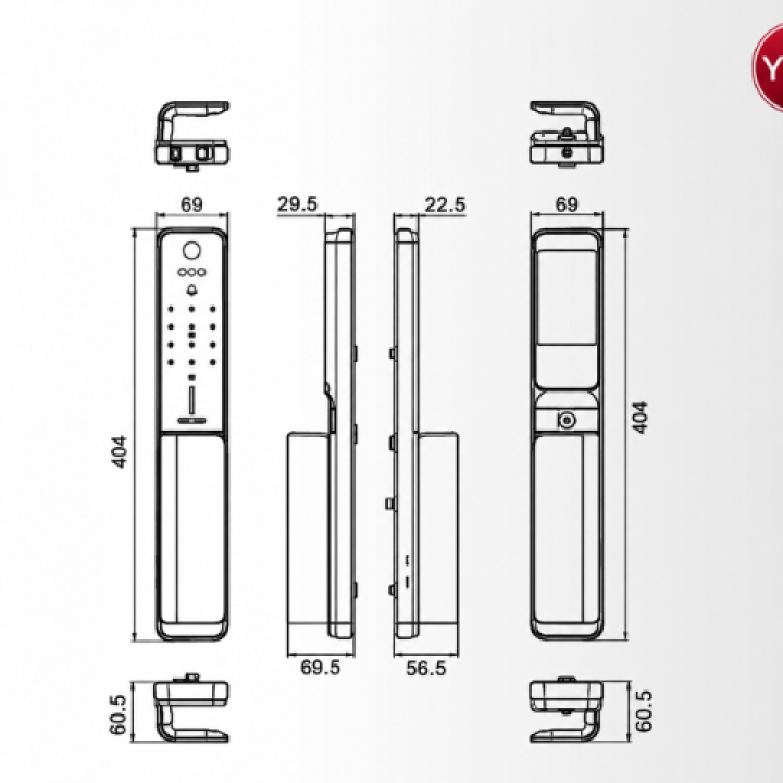 Hafele HORIZON PP2501W Akıllı Kapı Kilidi Siyah