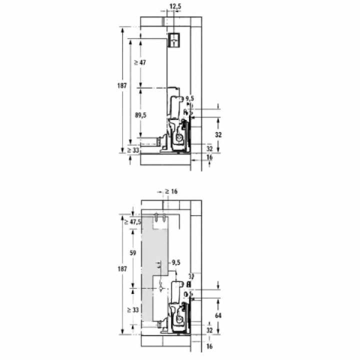 Hafele Matrix Box P Tam Açılım Raylı Kare Bordürlü Cam Ön Profilli İç Çekmece Seti Yavaşlatıcılı 300 mm Beyaz 600 mm Dolap Genişliği İçin