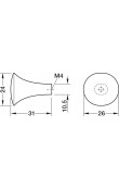 Hafele Deco H2525 Düğme Kulp 26 mm Antik Gümüş
